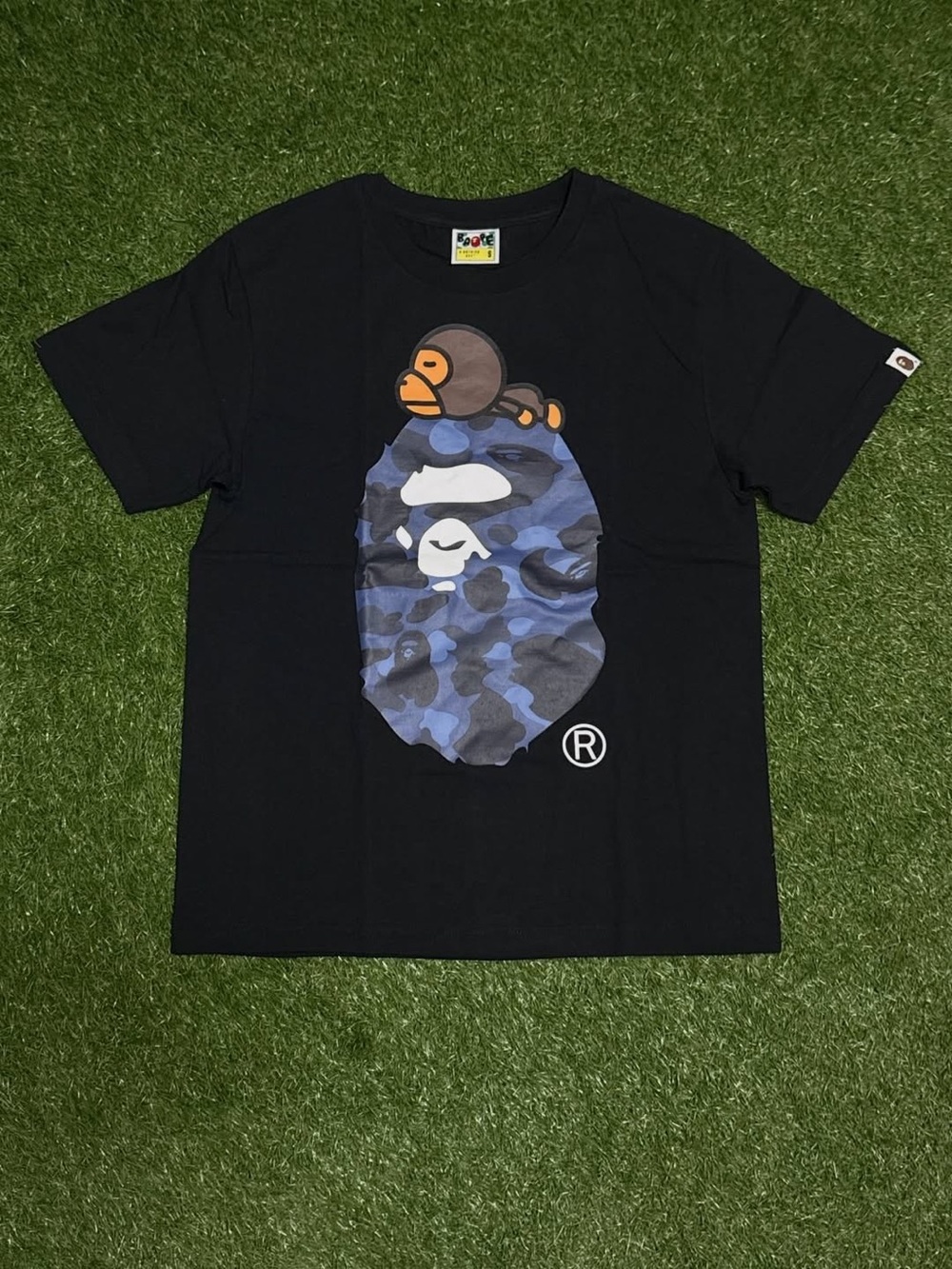 Baby Mino On Blue Bape Tee